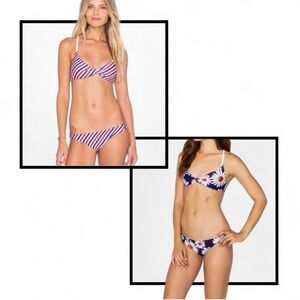 Wildfox Daisy Reversible to Stripe 2-piece Bikini